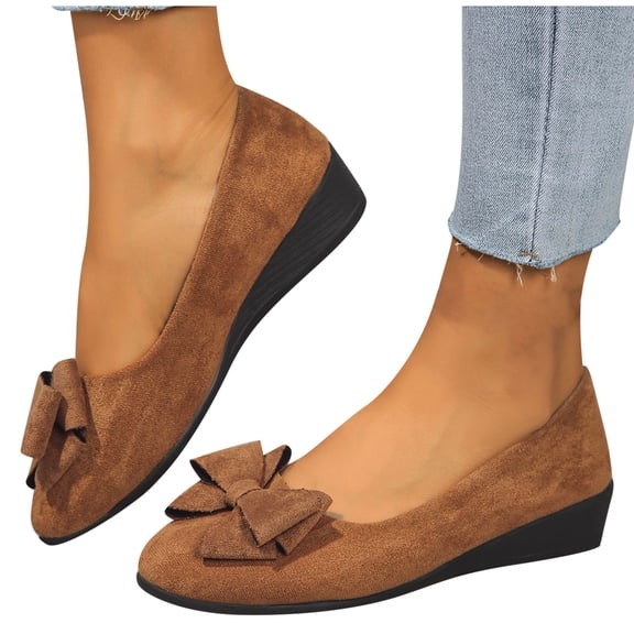 Loafers for Women Fashion Casual Spring and Summer Beach Versatile Bowknot Shallow Shoes Women's Loafers Shoes with Bowknot Flats Casual Comfortable Walking Loafers Sandals for Women