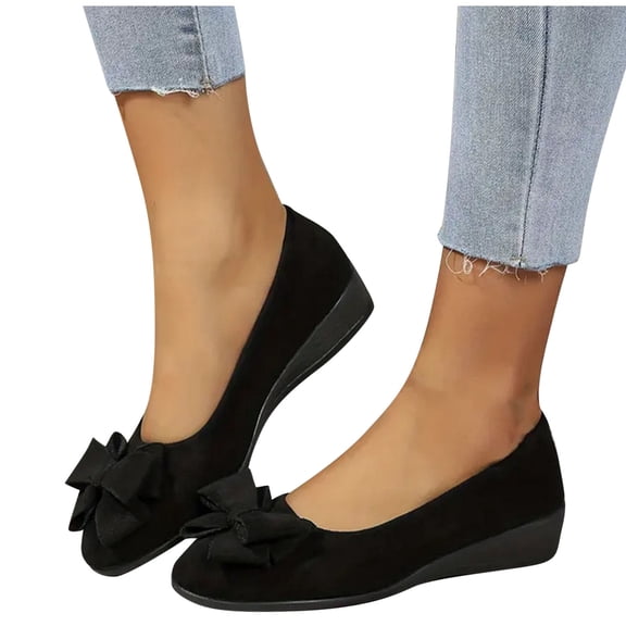 Loafers for Women Fashion Casual Spring and Summer Beach Versatile Bowknot Shallow Shoes Women's Loafers Shoes with Bowknot Flats Casual Comfortable Walking Loafers Sandals for Women