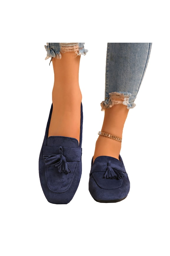 Loafers for Women Business Casual Shoes Comfortable Lightweight Loafers Slip On Work Flats Women Fashion Casual Versatile Tassel Flats Shoes