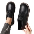 thumbnail image 1 of Loafers for Women Comfortable Lace Up Penny Loafer Ladies Business Casual Dressy Shoes Solid Color Leather Shoes Round Toe Flat Shoes, 1 of 9