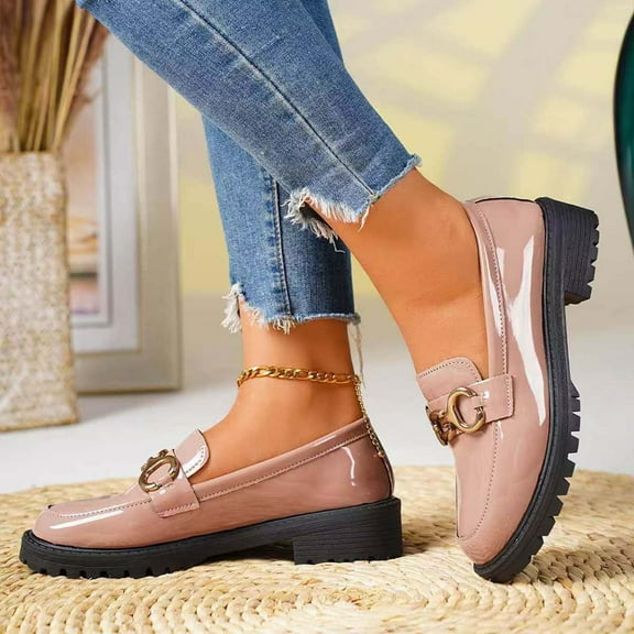 Loafers for Women Fashion Spring Summer Platforms Slip-On Bukle Strap Causal Dressy Daily Shoes for Women