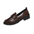 thumbnail image 1 of Loafers for Women Leather Penny Shoes Classic Round Toe Comfortable Slip-On Dressy Lightweight Business Casual Work Office Shoes for Womens, 1 of 9