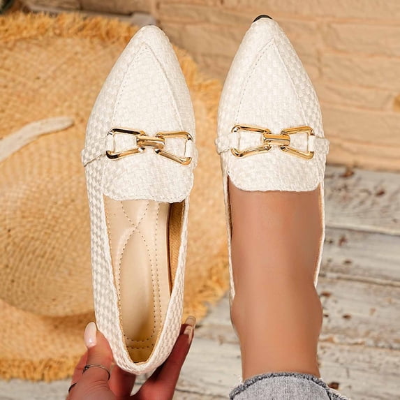 Loafers for Women, Slip on Shoes Comfortable Pointed Toe Flats with Low Heel, Casual Work Shoes for Office Daily Walking