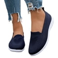thumbnail image 1 of Loafers for Women Slip on Solid Mesh Walking Shoes Comfy Soft Sole Lightweight Driving Nursing Shoes Casual Breathable Flat Shoes Blue Size 7.5, 1 of 7