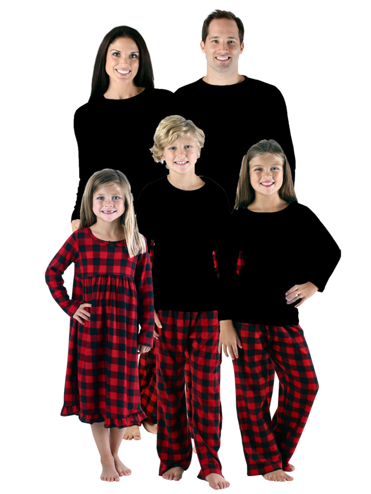 Loalirando Family Matching Christmas Pajamas Set Xmas Solid Top Buffalo ...