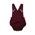 thumbnail image 1 of Loalirando Infant Baby Boy Girl Overalls Romper Sleeveless Suspender Solid Stripe Jumpsuits Summer Backless Clothes, 1 of 7