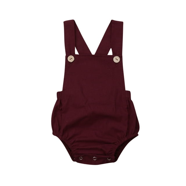 Loalirando Infant Baby Boy Girl Overalls Romper Sleeveless Suspender Solid Stripe Jumpsuits Summer Backless Clothes