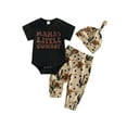 thumbnail image 1 of Loalirando Newborn Baby Boy Western Cowboy Clothes Outfits Letter Bodysuit Cowboy Hat/Boots/Cow Long Pants Cap 3Pcs Set, 1 of 8