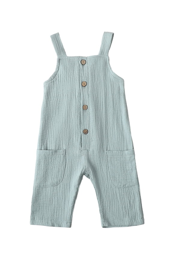 Toddler Baby Girls Boys Cotton Overalls Romper Soft Pocket Sleeveless Halter Jumpsuits Summer Suspenders Pants