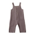 thumbnail image 1 of Loalirando Toddler Baby Girls Boys Cotton Overalls Romper Soft Pocket Sleeveless Halter Jumpsuits Summer Suspenders Pants, 1 of 8