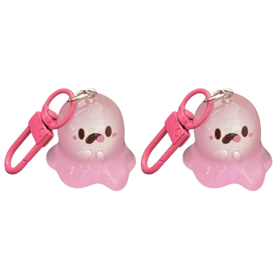Loamitoy 2Pcs Halloween Glow-in-the-Dark Ghost Keychain, Luminous Ghost Key Ring Pendant, Decorative Charm for Backpacks Handbags