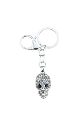 Bling Rhinestone Skull Keychain, Halloween Gothic Skull Keyring Pendant, Handbags Backpacks Purse Charm Accessory