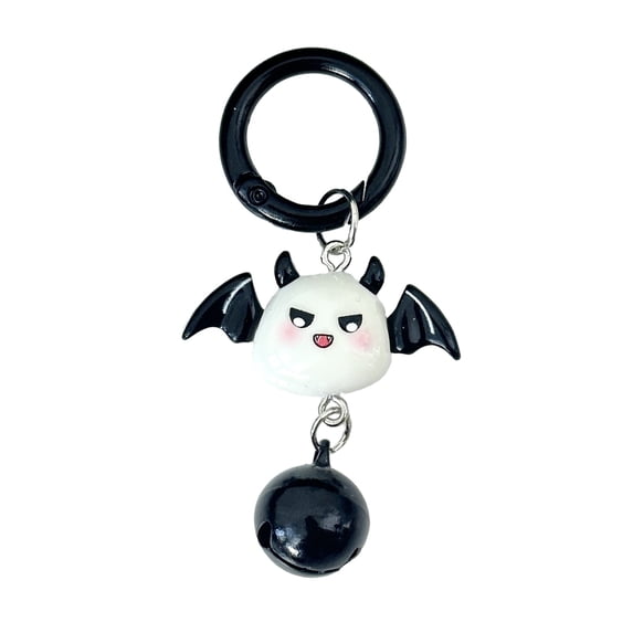 Loamitoy Halloween Cartoon Bat Keychain with Bell, Winged Ghost Castle Bag Charm, Backpacks Handbags Decoration Accessory, Party Favors