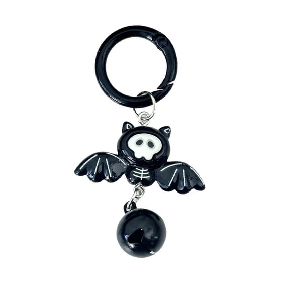 Loamitoy Halloween Cartoon Bat Keychain with Bell, Winged Ghost Castle Bag Charm, Backpacks Handbags Decoration Accessory, Party Favors