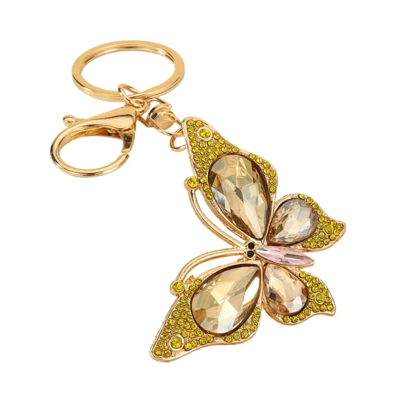 Loamitoy Light Luxury Butterfly Keychain Crystal Pendant Rhinestone Butterfly Keychain Colorful Diamond Butterfly Pendant Sparkling Bag Charm Gift for Women Girls