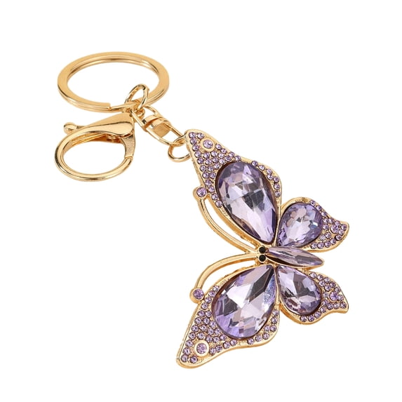 Loamitoy Light Luxury Butterfly Keychain Crystal Pendant Rhinestone Butterfly Keychain Colorful Diamond Butterfly Pendant Sparkling Bag Charm Gift for Women Girls