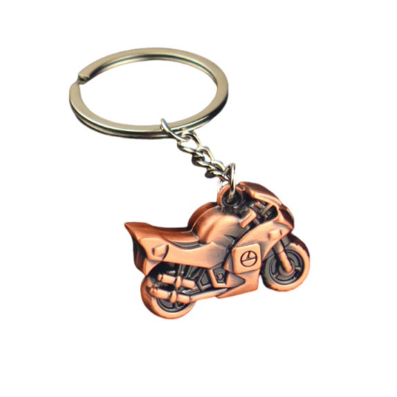Loamitoy Motorcycle Charm Keychain, Wear-Resistant Portable Key Fob, 3D Metal Motorbike Keyring for Men, for Backpack Accessory