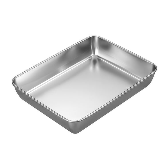 Loamitoy Rectangular Stainless Steel Casserole Pan, Multipurpose Food Box with Arc-shaped Handle, Large Capacity Food Storage Container for Kitchen Oven And Refrigerator Use