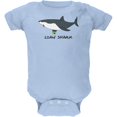 thumbnail image 1 of Loan Shark Great White Funny Pun Soft Baby Crewneck One Piece Light Blue 12 Month, 1 of 1