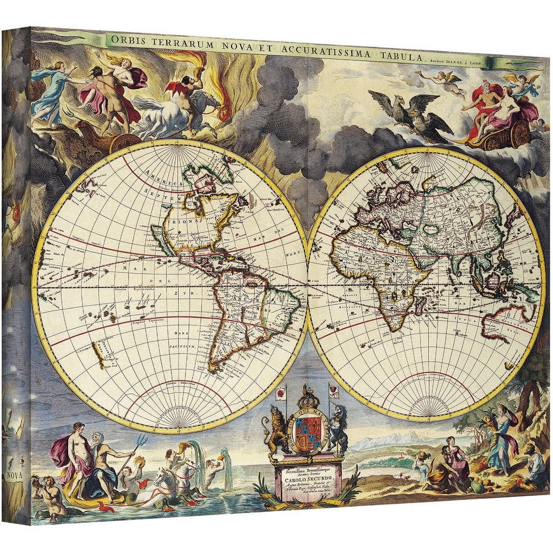 Loanne A Loon "Map Of The World" Gallery-Wrapped Canvas