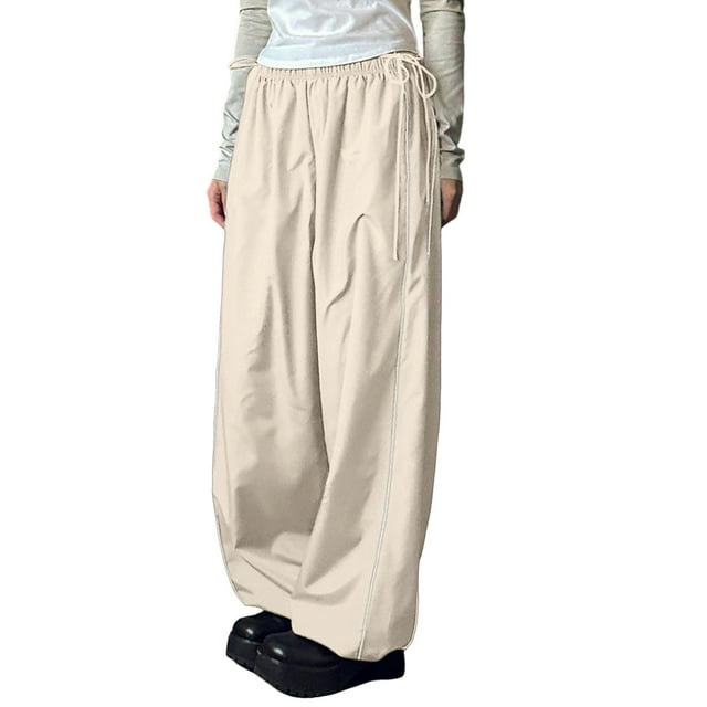 Loasebue Cargo Pants Woman Relaxed Fit Baggy Clothes Black Pants High ...