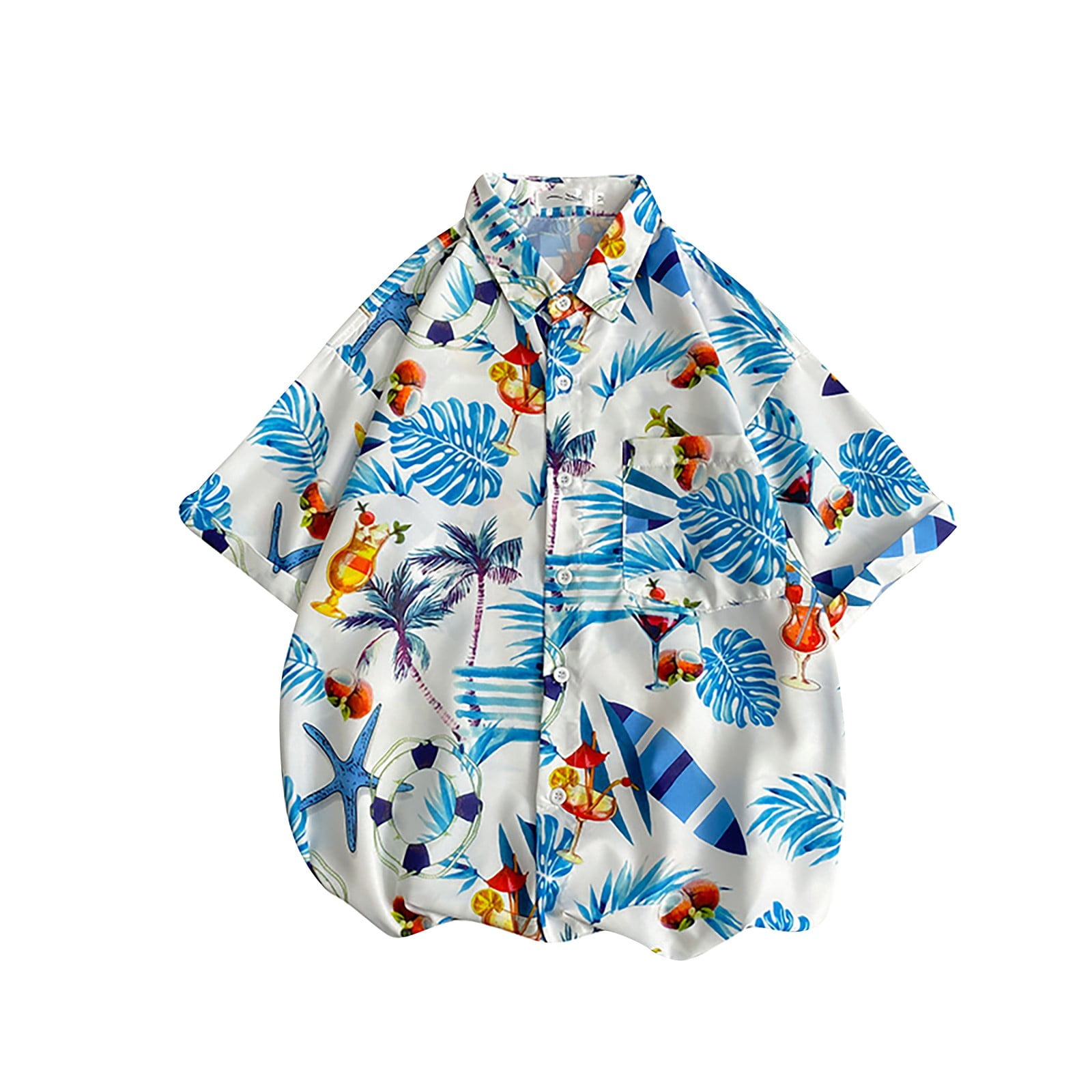 Loasebue Hawaii Beach Shirt Couple Short Sleeve Shirt Drop Shirt ...