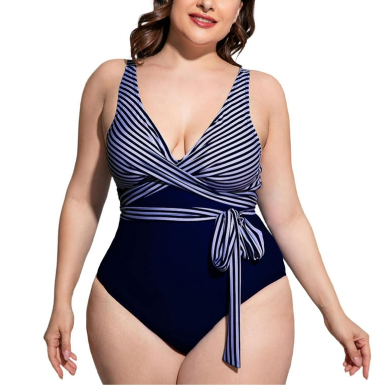 Loasebue Sports Swimsuit Female New Sexy Large Size Adult Swimsuit Resort Hot Spring Blue XXL Walmart