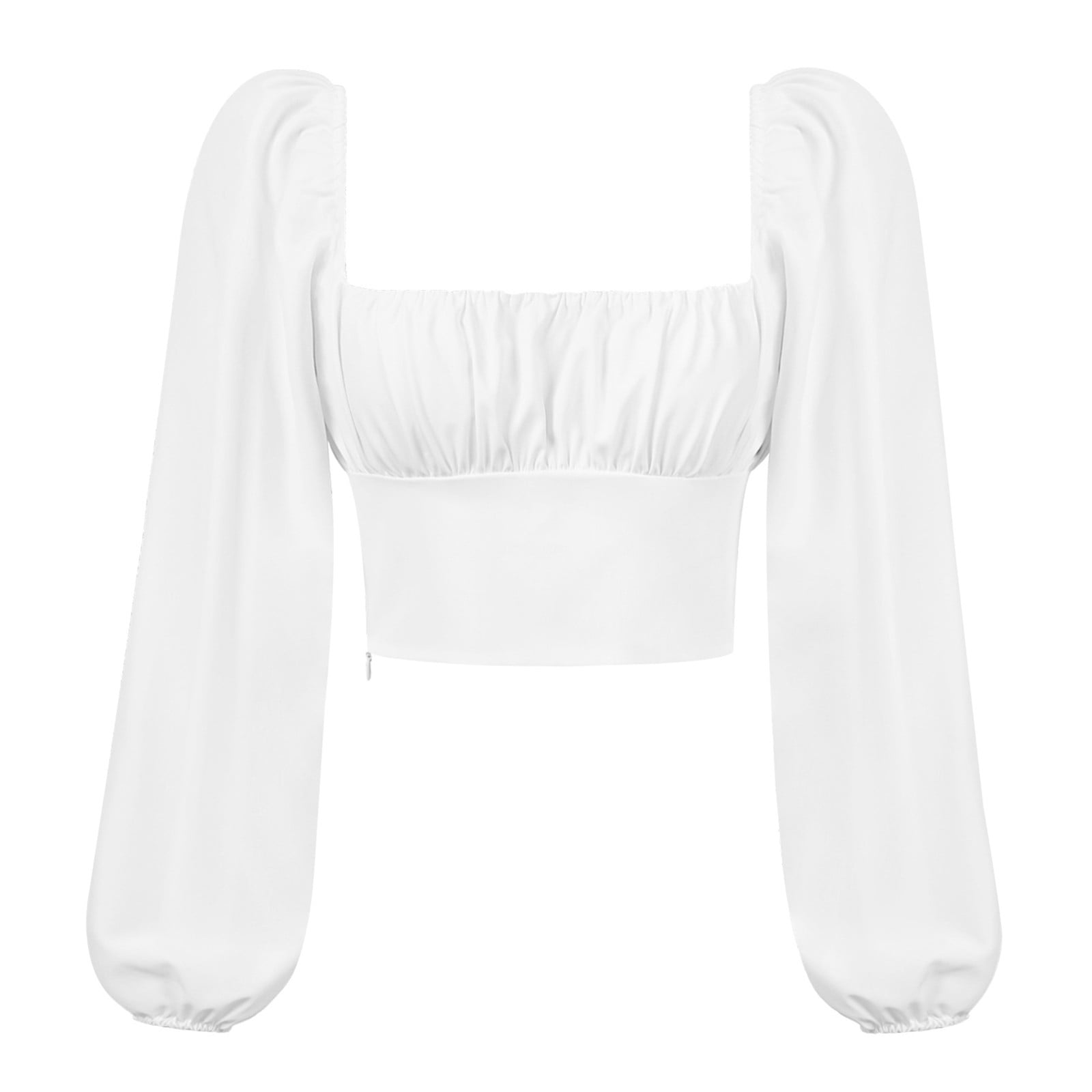 Loasebue Square Collar Drape Long Sleeves Slim Fashion Women Elegant