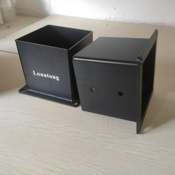 Loautong 44 Post Base 4 Pcs,Deck Post Brackets,Inner Size 3.5"x3.5" Thick Steel Fence Post Anchor Base,Black Powder Coated Heavy Fence Post