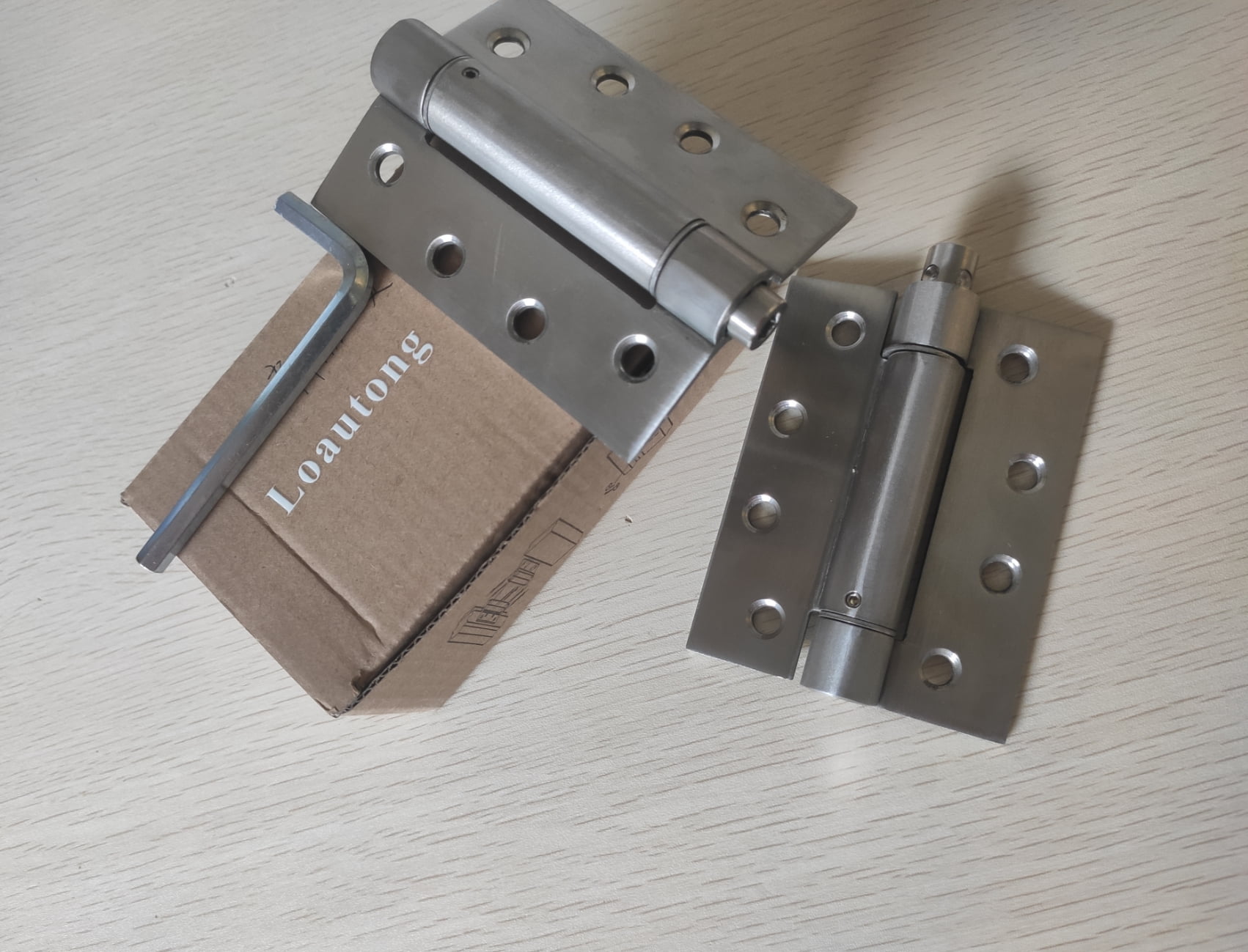 Loautong Self Closing Door Hinges 4 Inch,Automatic Door Closer Brushed