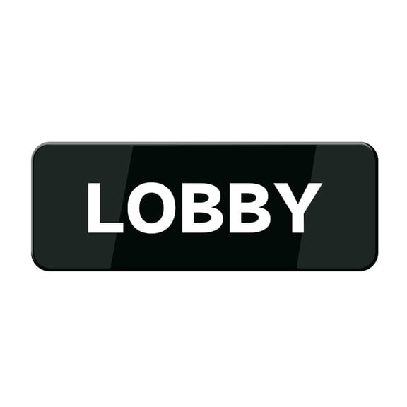 Lobby Black & White Acrylic Sign 10"X3" For Offices Businesses House Home