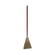 Lobby/Toy Broom, Corn Fiber Bristles, 39" Wood Handle, Red/Yellow