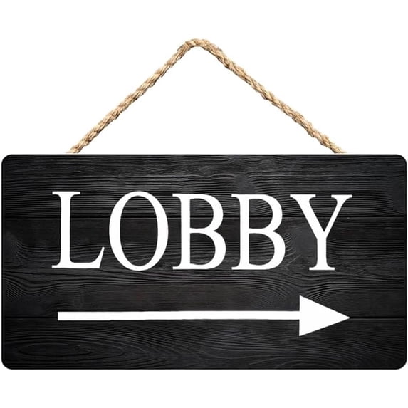 Lobby with Arrow Wooden Wall Hanging Sign, Home & Business Entryway ...