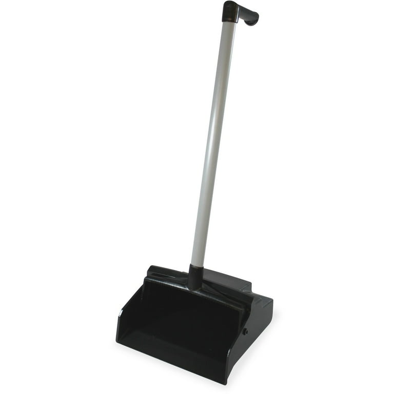 LobbyMaster Plastic Lobby Dustpan, 12w x 32h, Plastic, Black Pan/White Handle, 6/Carton LobbyMaster Plastic Lobby Dustpan, 12w x 32h, Plastic, Black Pan/White Handle, 6/Carton