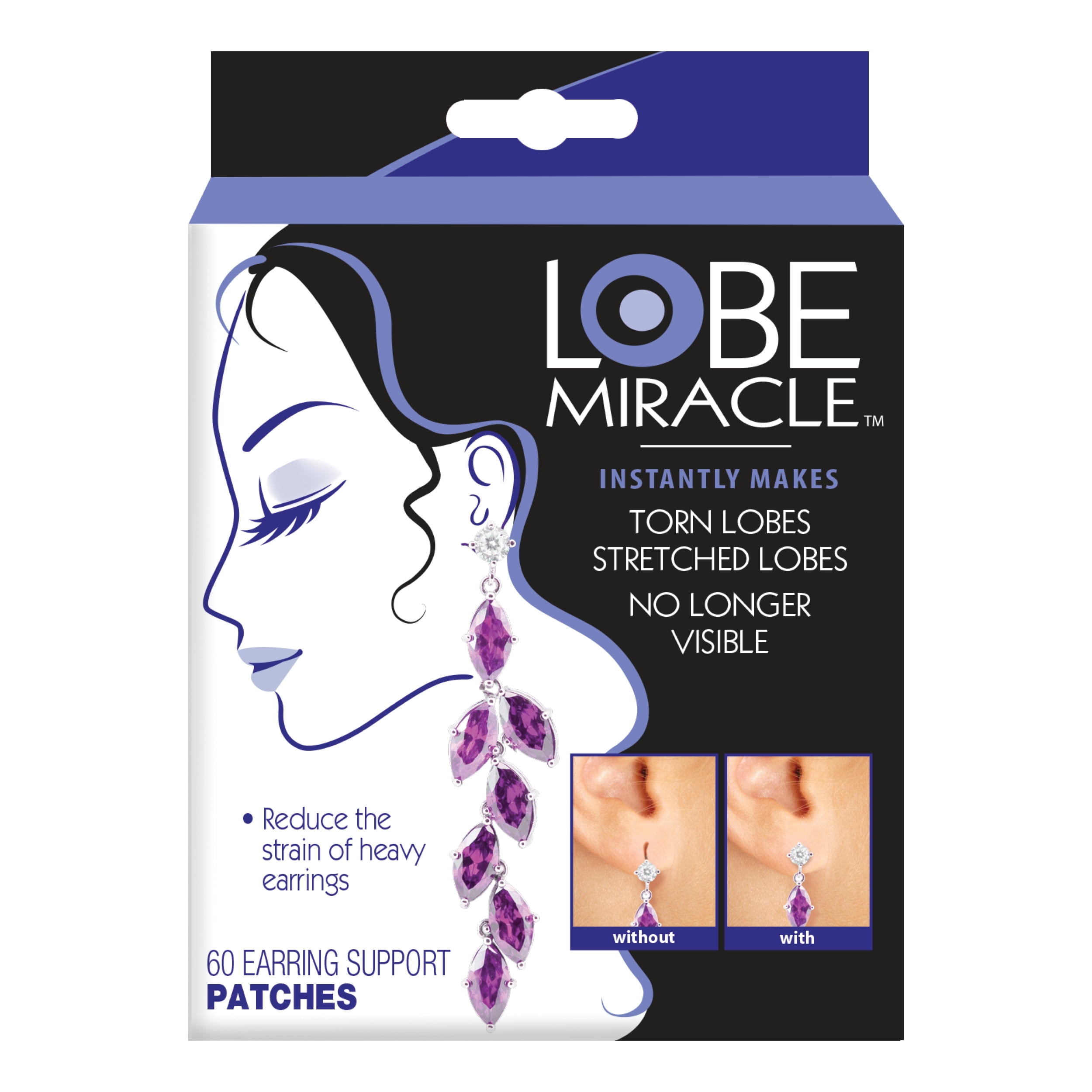 Lobe Wonder 300 Invisible Earring Ear-Lobe Support Patches - Provides  Relief for