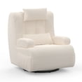 thumbnail image 1 of Loberfve 3-in-1 Swivel Armchair Oversize High Back Chair with 2 Extra Pillows and 2 Side Pockets, Padded Cushion and Back Accent Chair for Living Room Bedroom Beige, 1 of 6
