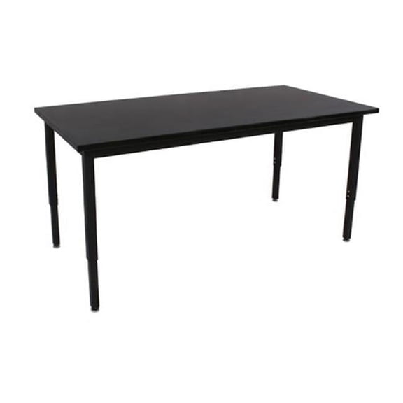 Lobo Tables Fully Welded Lobo Table - Black Frame and Fixed Legs - 1.25 in. ChemRes Laminate With Black Lotz Armor Edge Top