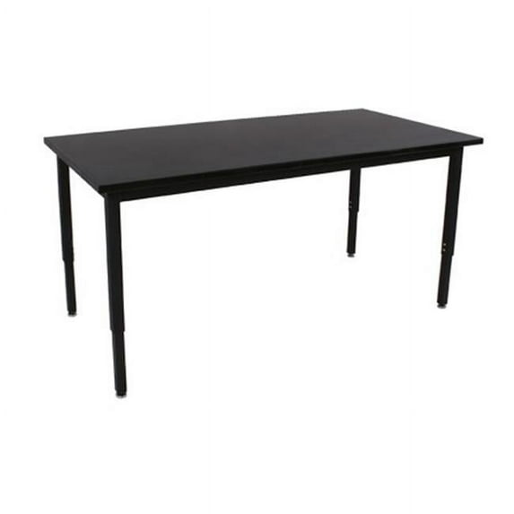 Lobo Tables LOB7093-ABP-C 36 in. x 7 2 in. Fully Welded Lobo Table- Black Frame and Adjustable Big Paw Legs- 1.25 in. ChemRes Laminate With Black Lotz Armor Edge Top