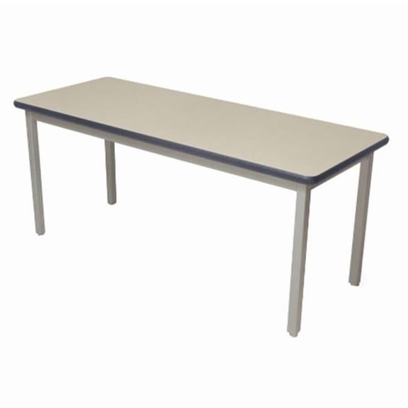 Lobo Tables LOB7111-FX-25 4 8 in. x 9 6 in. Fully Welded Lobo Table- Black Frame and Fixed Legs- Grey Nebula Laminate with Lotz Armor Edge Top