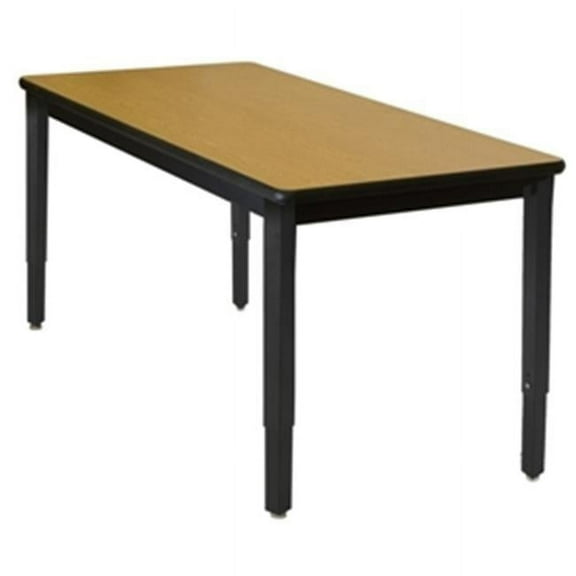 Lobo Tables LOB8069-ABP 24 in. x 4 8 in. Fully Welded Lobo Table- Black Frame and Adjustable Big Paw Legs- 1 in. Phenolic Lab Top