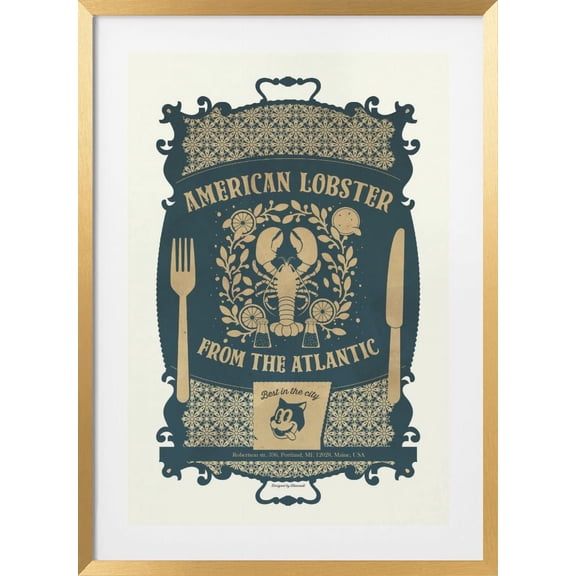 Lobster Baroque Print Framed Art Modern Wall Decor