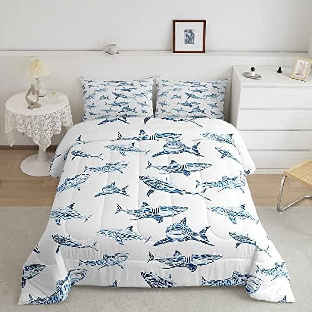 Lobster Bedding Set Queen Red Ocean Animals Comforter Set for Kids ...