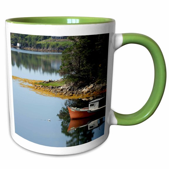 3drose, Lobster Boat, Mushaboom, Nova Scotia, Canada-cn07 Krs0004 - Keith and Rebecca Snell, 11oz Two-tone Green Mug