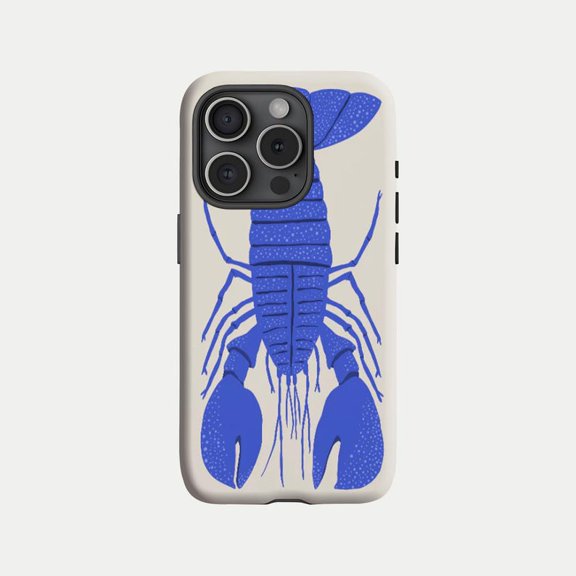 Lobster Bold Ocean Off-White Blue Nautical Aesthetic Phone Case coastal style with iPhone 17 to 11 Pro Max
