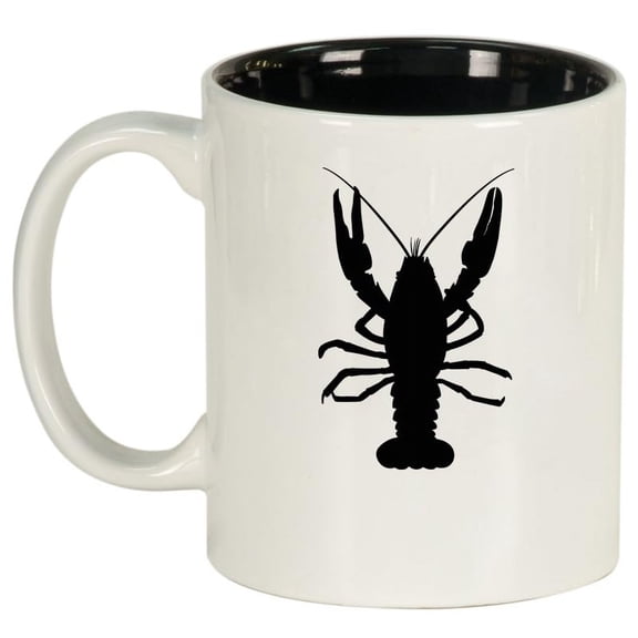 Lobster Ceramic Coffee Mug Tea Cup Gift for Her, Him, Friend, Coworker, Wife, Husband (11oz White)