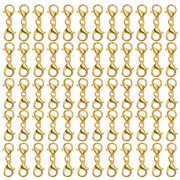 Lobster Claw Clasps, 50pcs 2.6cm Gold Necklace Connector Double Ended Jewelry Clasps Zinc Alloy Bracelet Hooks Polished Metal Key Chain Hooks For Jewelry Making And Keychain Rings DIY Crafts