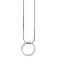 thumbnail image 1 of Lobster Claw Closure Rhodium Plated Cubic Zirconia Circle Necklace 18 Inch Pendant Necklace for Women, 1 of 2