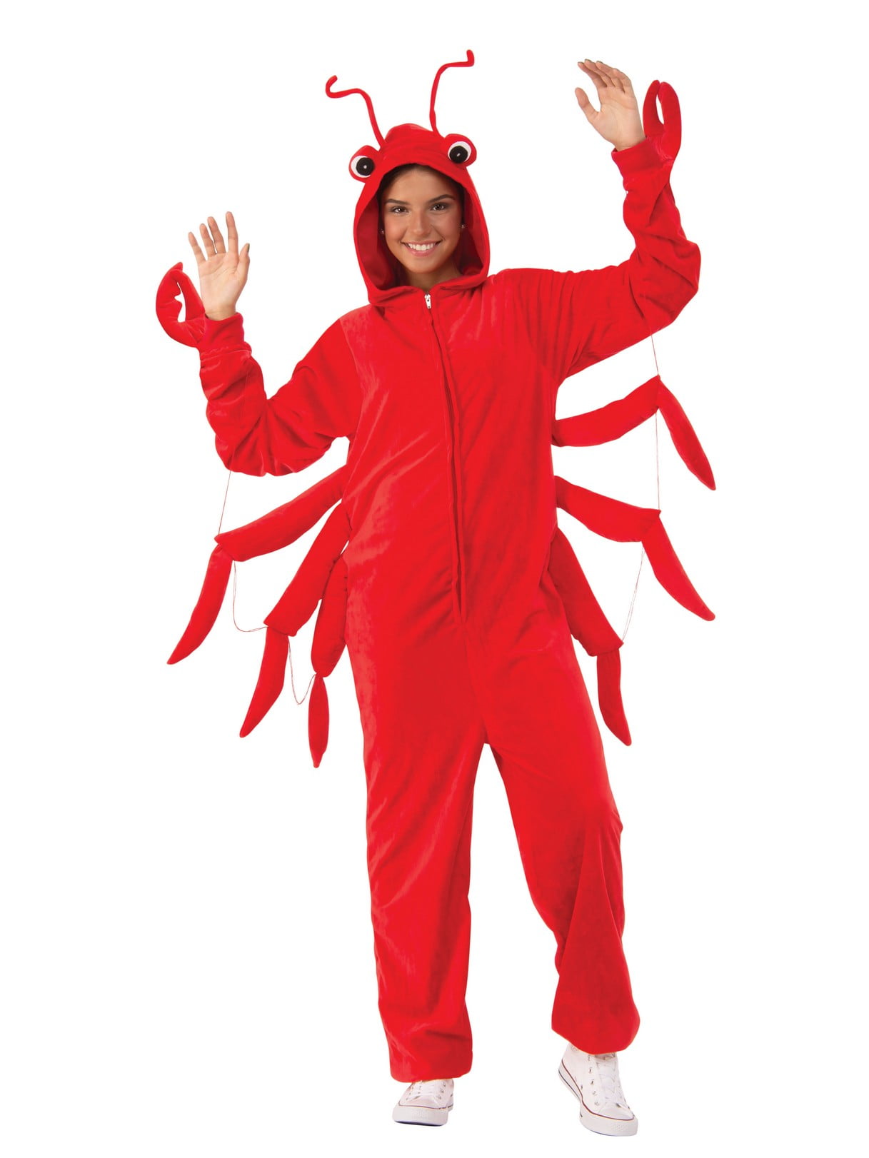 rubies-ii-claw-lobster-costume-onesie-adult-unisex-hooded-comfy-wear