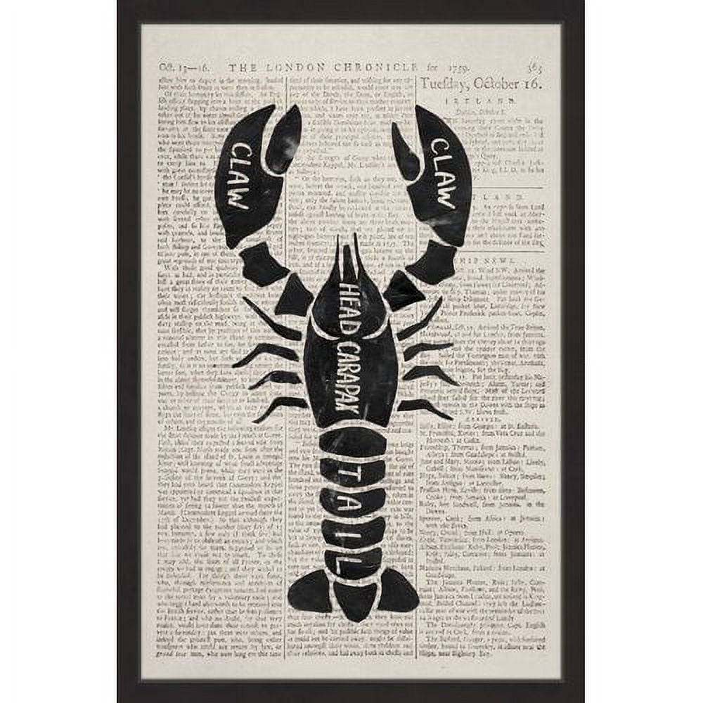 "Lobster Contour" Framed Painting Print