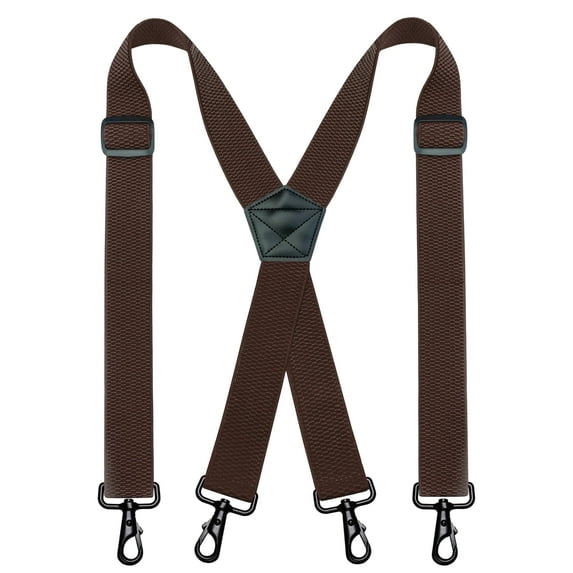 1.48" Wide Heavy Duty Black Suspender with 4 Swivel Hooks for Jeans Pants